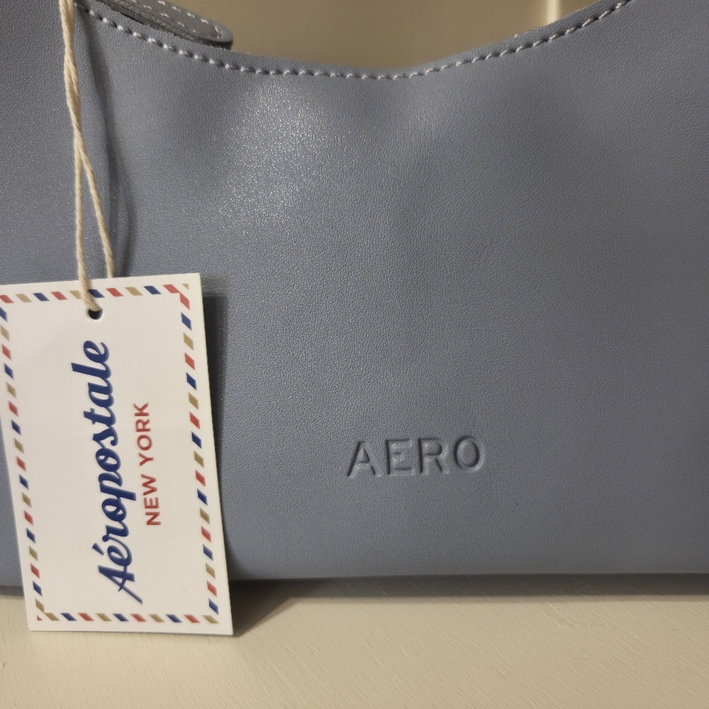 Aeropostale Periwinkle Blue Hobo Shoulder Bag Modern Minimalist Design - Picture 2 of 3